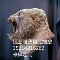 Spot Gorilla Head Glass GRP Sculpture Park Animal Hotel Decorated Water Park Model Outdoor Anime