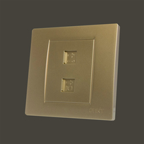 CHINT telephone computer switch socket Telephone network cable panel type 86 NEW7Q champagne gold telephone network