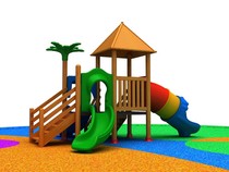 Promotional wooden slide Outdoor solid wood slide Childrens combination slide Small doctor slide Rides