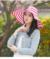 Summer lady hat big edge sun visor foldable sunscreen hat beach hat female travel hat summer