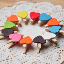 Japanese creative wooden color love small clip wedding photo wall clip bookmark photo clip bedroom decoration