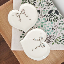  Spot NARUMI Narumi Felicita Bow love bone China dinner plate Snack plate 2 packs