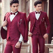 Studio photo dress men England dress show stage hosts suit suit suit three - piece B 2