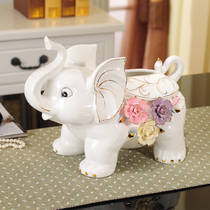 Home elephant decoration tissue box living room coffee table decoration modern simple creative drawing box European ceramic ornaments