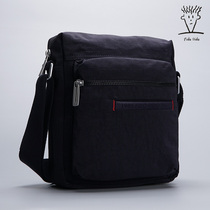 Simple to look at FIDODIDO mens bag single shoulder bag Oxford cloth Cloth Vertical business Leisure retro Diagonal Satchel Waterproof small