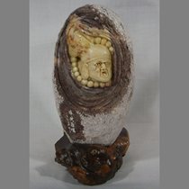 DownDragon 18 Rohan natural green fields stone carving pendulum pieces pure handmade art Buddhist figures Antique Genuine porcelain deities