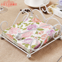 New European style iron art paper towel rack kitchen dining room with dining towel paper rack retro dining room frame white bronze color