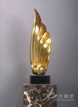 Modern lucky decoration decoration gold foil sculpture decoration hotel wings handmade custom room art sculpture