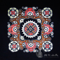 Guizhou Miao Batik painting handmade crafts coffee table cloth Batik small square tablecloth 90*90cm