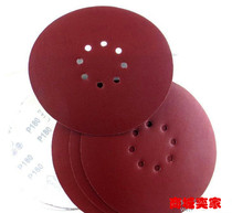 Self-adhesive flocking sandpaper disc sandpaper dry abrasive paper dust sandpaper with holes 9 inch 225MM8 hole