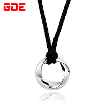 Mens necklace Japanese 999 sterling silver silver male simple couple personality student silver pendant Trendy necklace pendant Hip hop