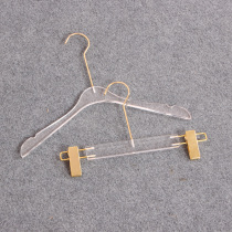 Clothing Store Transparent Thickened Hanger Acrylic Wedding Dress Coat Hanger Titanium Gold Long Hook Women Clothes Hanger Pants Clip Children Clothing