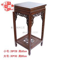 Chicken wing wood square flower stand mahogany carved ornaments Chinese Ming and Qing home solid wood flower stand high sole seat
