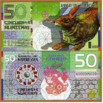 New Inc Canberra Bank 50 yuan 2011 Year of the Rabbit Zodiac plastic banknote commemorative banknote