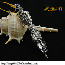 Nepali pure handmade 925 pure silver three sides Pubakong pestle amulet pendant pendant pendant