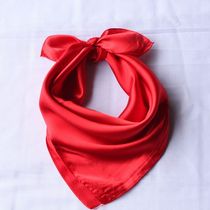 60 performance silk scarves pure monochrome small square scarves Big Red event accessories professional Chinese red scarf custom printed logo