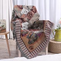 American country retro bear sofa towel colored cotton blanket thick non-slip sofa cover full cover sofa cushion bed cover