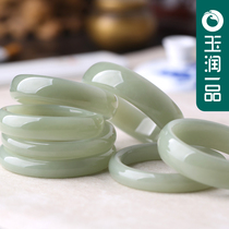 Hetian Jade jade green and white jade bracelet ladies Qinghai material exquisite bracelet do not believe Xinjiang seed bracelet