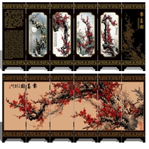 Ancient style classical antique small screen creative horizontal screen Chinese style desk ornaments gift small screen crafts