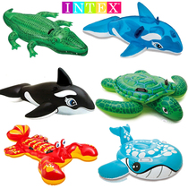 Childrens water inflatable Mount crocodile dolphin shark unicorn swimming circle play water toy flamingo big yellow duck