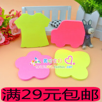 Baitong 6024 message stickers fluorescent cartoon shape self-adhesive note paper cute cartoon N times paste childrens gifts