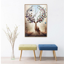 Nordic Xuanguan Decorative Painting Aisle Brief Brief the corridor Single-piece hanging painting Living room Elk Animal Murals