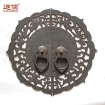 Yuanru Ming and Qing Dynasty furniture antique copper accessories Brass handle door lock YRB223 Height 24 5CM