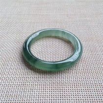 Myanmar jade factory ice old pit A cargo jade bracelet thin round water female floating flower Yang green jade bracelet