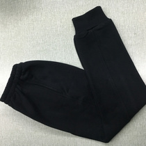 Autumn and winter cotton fleece black Tibetan classic solid color closed foot school pants same mens and womens sweatpants wild warm