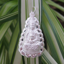 Pure Silver Guanyin Pendant Foot Silver Bodhisattva Mens Year Amulet Safe Baby Pendant Red Rope