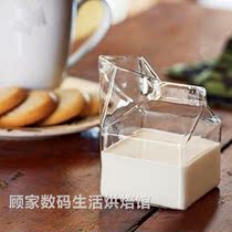 zakka creative half pint milk box glass breakfast milk cup water cup pudding cup jelly cup