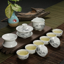 Household ice cracking glaze purple sand set Tea Set Cover bowl accessories ceramic kung fu tea set LOGO custom