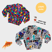 Exclusive mammoth 90 s European retro fantasy color silk jacket