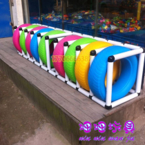  Childrens color plastic drill hole Kindergarten multi-function roller ring Drill ring Sensory integration toy roller tire changeable roller ring