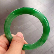 Green full green jade bracelet ice glutinous old pit A cargo jade bracelet Myanmar Jade Jade