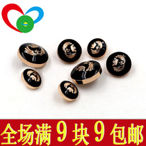 Exquisite big Crown Metal button trench coat coat fashion suit high-end Korean version of oil gold button