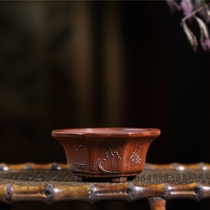 Hand-made purple clay clay painted small flower pots during the Republic of China Old object boutique Purple sand flower pots special price