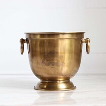 Imported brass handmade large ice barrel wine cask storage tank storage process decoration American French and European luxury soft