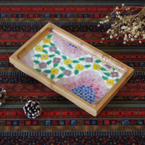 Yue Sen live as SAKURA powder SAKURA) and wind Japanese hand-made tea tray) sugar red envelope plate) small tray