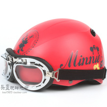 Taiwan EVO Minnie frosted red Harley electric motorcycle helmet men and women sunscreen UV helmet four seasons