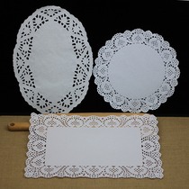 Round Oval rectangular lace paper lace paper lace flower bottom pizza paper pad hollow oil absorption paper about 180 sheets