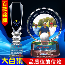Crystal Trophy Medallion Awards Customized Basketball Football Golf Tournament Memorabilia Gift Trophies