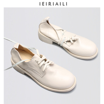 guidi shoes womens 2020 spring new ins small leather shoes womens tide retro lace-up single shoes womens flat heel bullock shoes