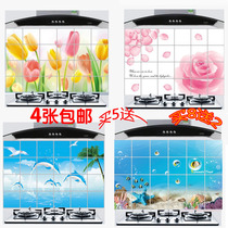 Kitchen range hood oil-proof sticker stove extra-large ceramic tile glass waterproof self-adhesive wall sticker high temperature aluminum foil
