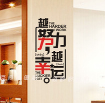 The harder the luckier The school office enterprise company youth inspirational wall sticker Team spirit background wall glass sticker