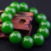  Xinjiang Hetian Kunlun Jasper bracelet bracelet pendant round beads spinach green men and women 10-18mm are available