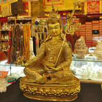 Nepal Copper gilt Lotus Master Buddha Statue Nepal handmade copper gilt Lotus Master Buddha Statue