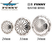 24mm 31mm 34mm bag 925 silver decorative buckle Japanese FUNNY leather art financial cloth buckle-70807 leather worker