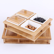 Creative Dried Fruit Box Fruits Pan Day Style With Lid Fruits Divided Trays Ceramic Dogcandy Snacks Pan