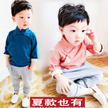 Childrens clothing Spring and summer Childrens clothing Girls and boys Tang clothing Han Clothing Chinese School clothing Book childrens clothing Ancient clothing National clothing Cotton and hemp jacket